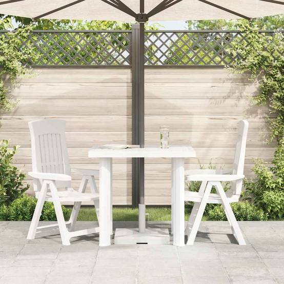 Table de jardin plastique blanc 80 x 75 x 72 cm - PANGIVO - Image 3