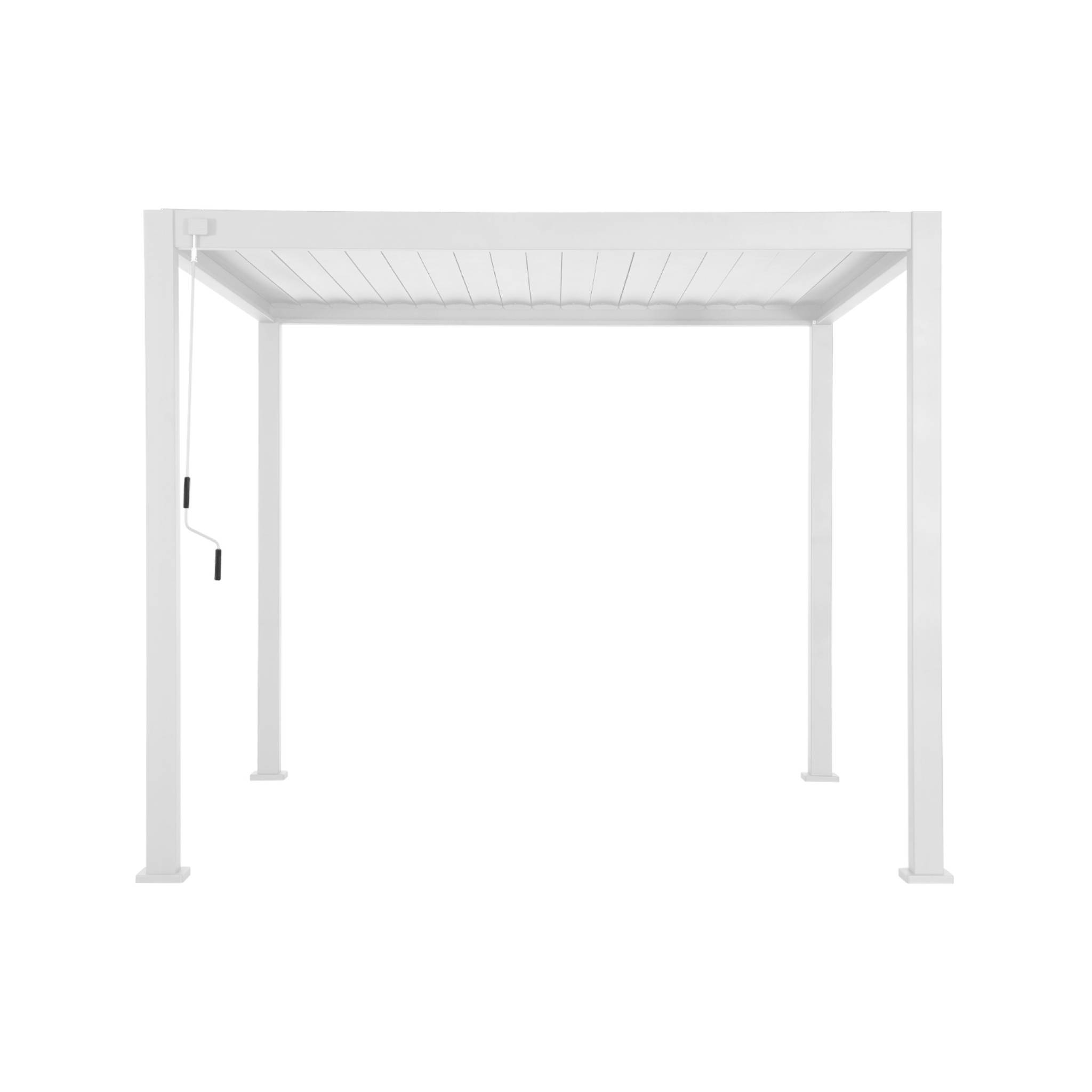 Pergola bioclimatique aluminium 3x3 m V2 lames orientables + 3 persiennes TRIOMPHE blanc | sweeek - Image 3