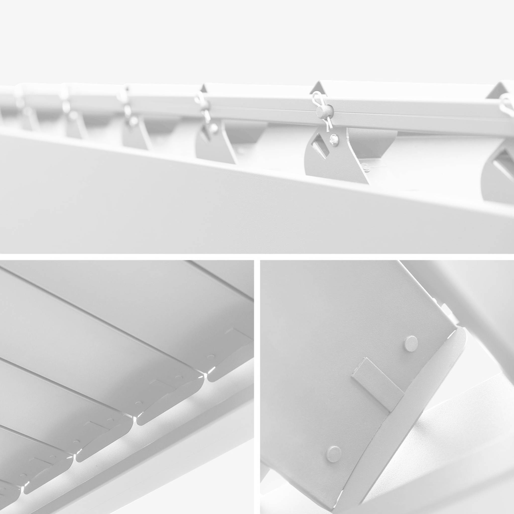Pergola bioclimatique aluminium 3x3 m V2 lames orientables + 3 persiennes TRIOMPHE blanc | sweeek - Image 6