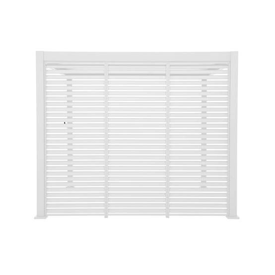 Pergola bioclimatique aluminium 3x3 m V2 lames orientables + 3 persiennes TRIOMPHE blanc | sweeek - Image 5