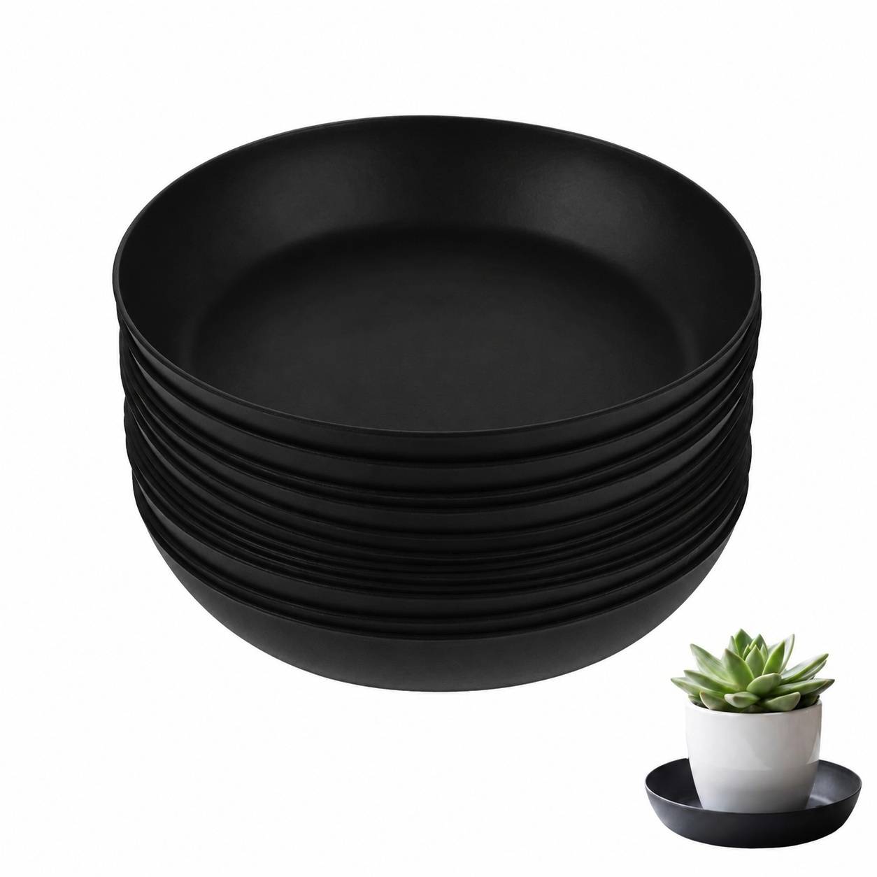 Lot de 30 Soucoupes Rondes pour Plantes en Plastique