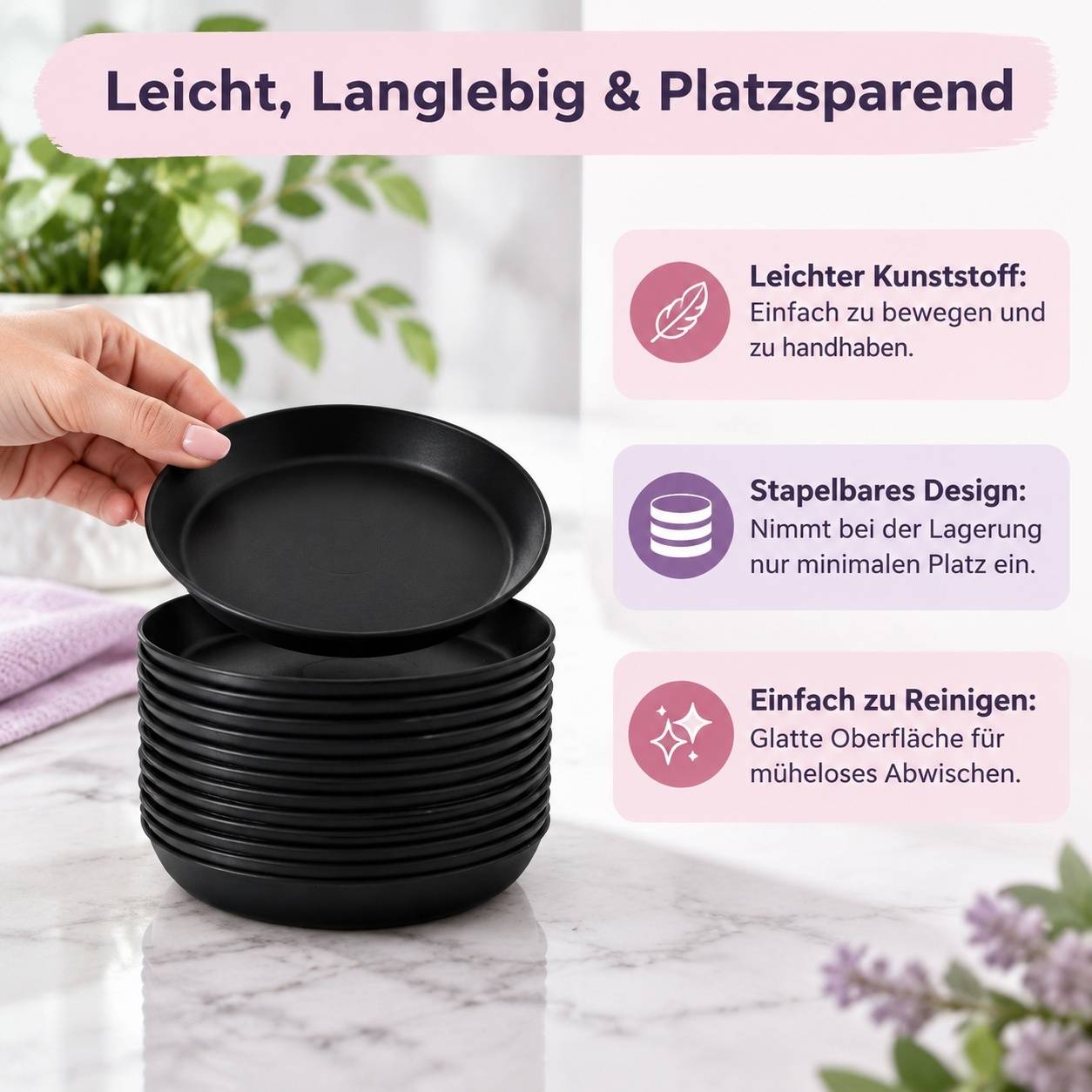 Lot de 30 Soucoupes Rondes pour Plantes en Plastique - Image 7