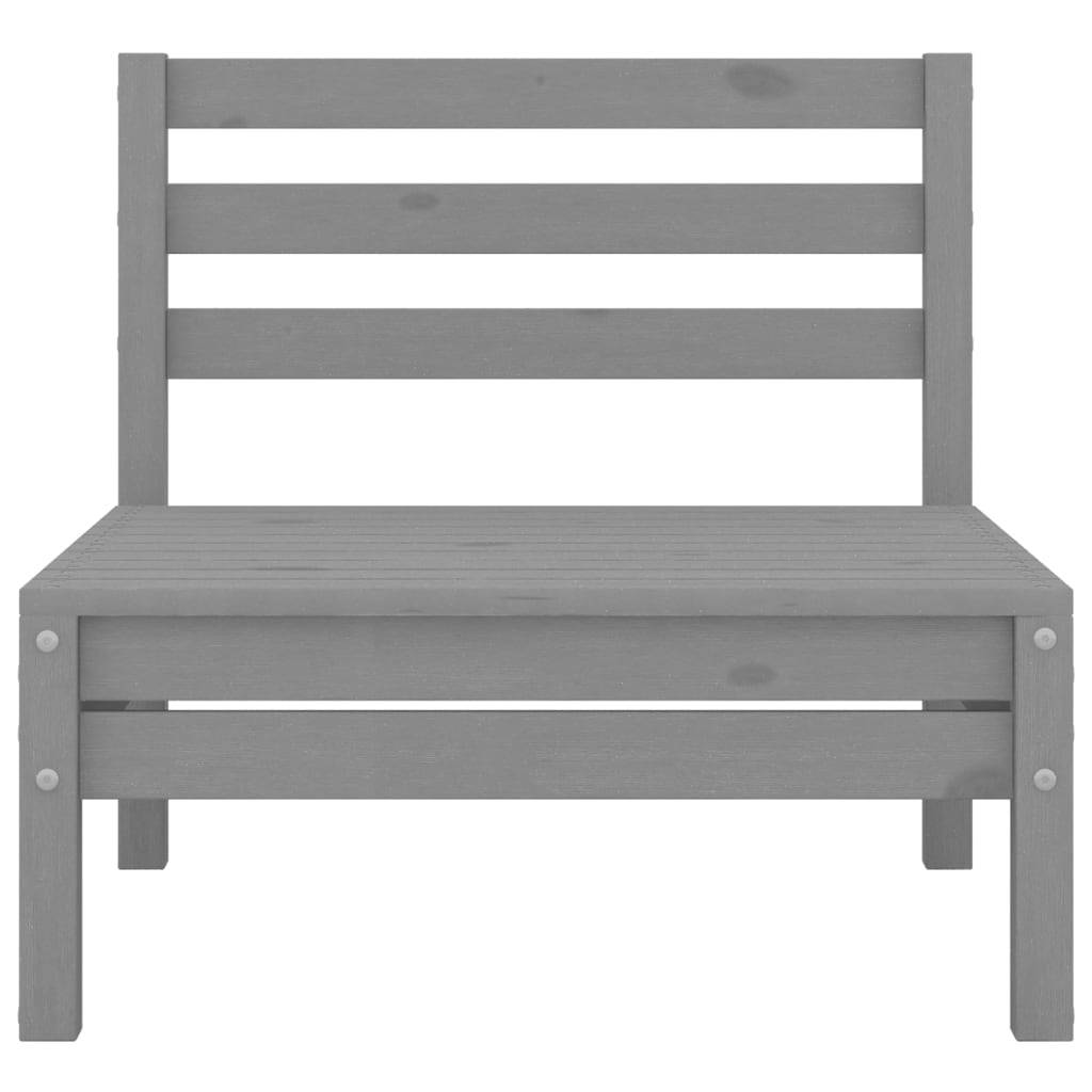 Helloshop26 - Salon de jardin meuble d'extérieur ensemble de mobilier 3 pièces gris bois de pin massif - Imagen 3