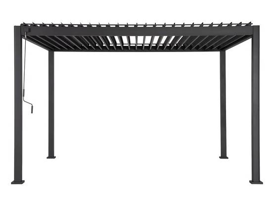 Hesperide - Kit pergola bioclimatique Evora Graphite 4 x 3 m Hespéride + Store 4 m - Image 3