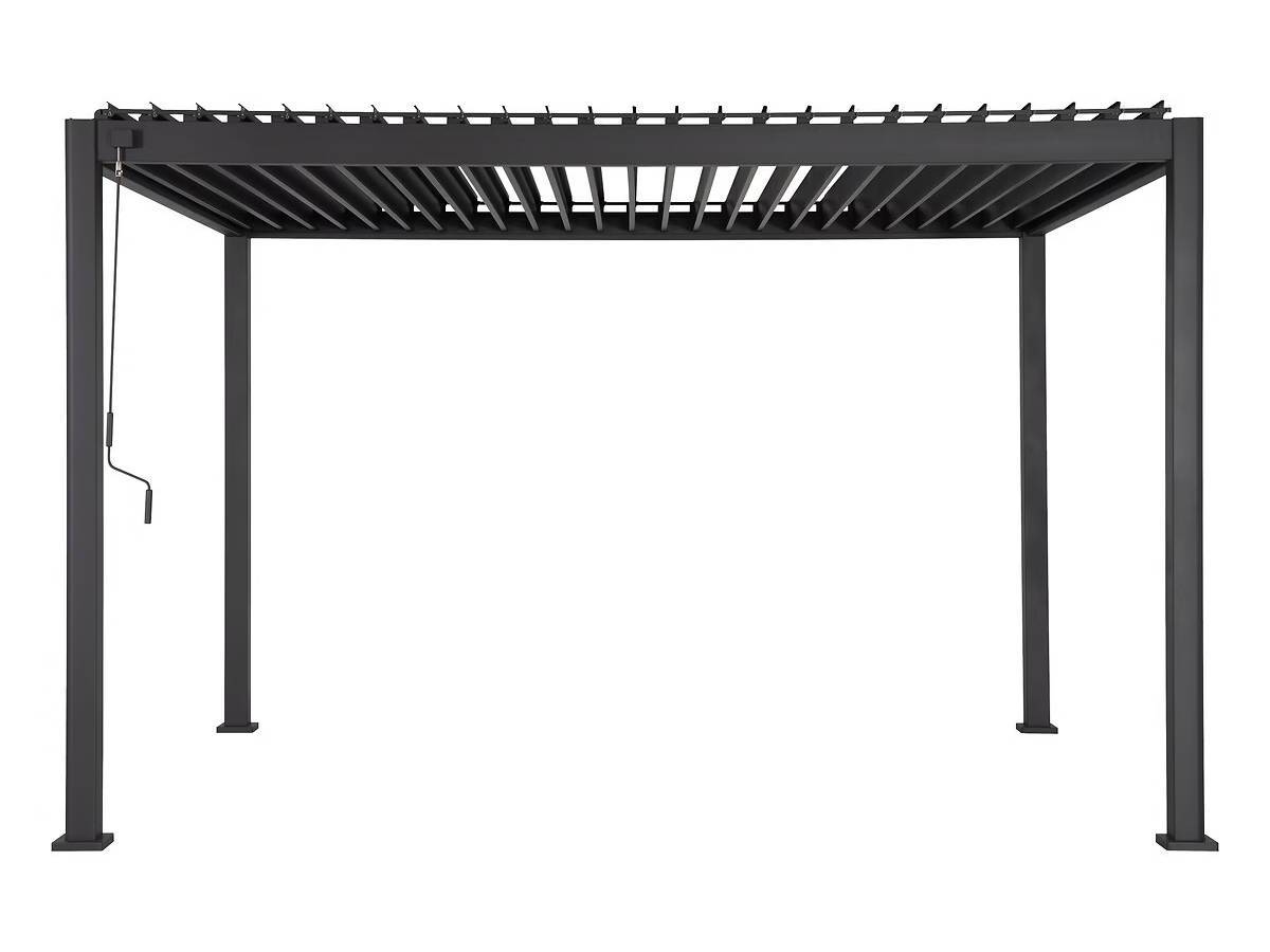 Hesperide - Kit pergola bioclimatique Evora Graphite 4 x 3 m Hespéride + Store 4 m - Image 3