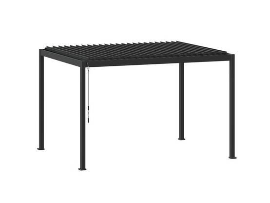 Hesperide - Kit pergola bioclimatique Evora Graphite 4 x 3 m Hespéride + Store 4 m - Image 2