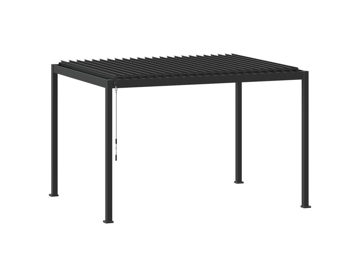 Hesperide - Kit pergola bioclimatique Evora Graphite 4 x 3 m Hespéride + Store 4 m - Image 2