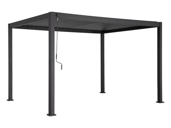 Hesperide - Kit pergola bioclimatique Evora Graphite 4 x 3 m Hespéride + Store 4 m - Image 4