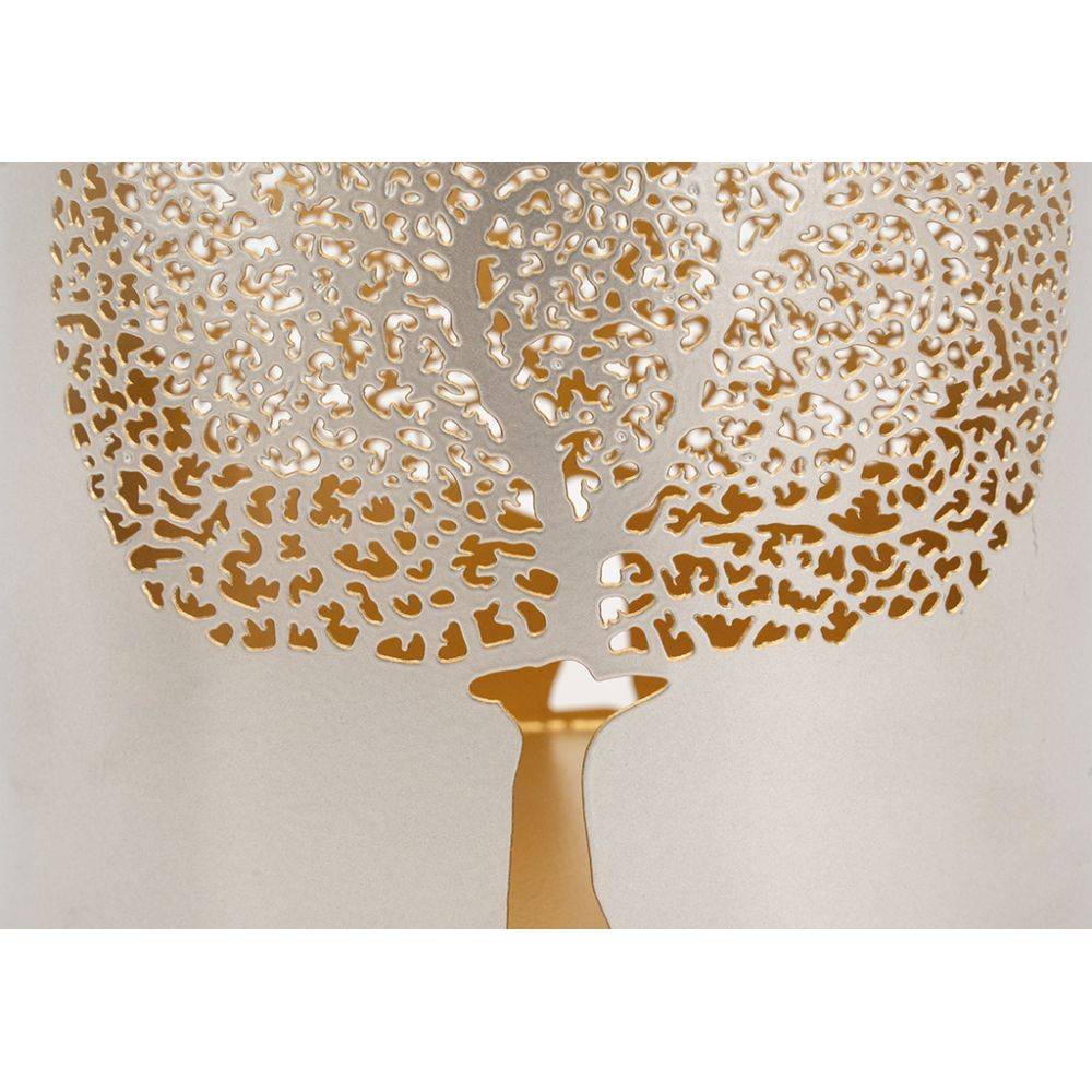 Aubry Gaspard - Photophores en métal gris Arbre de vie (Lot de 3) - Imagen 4