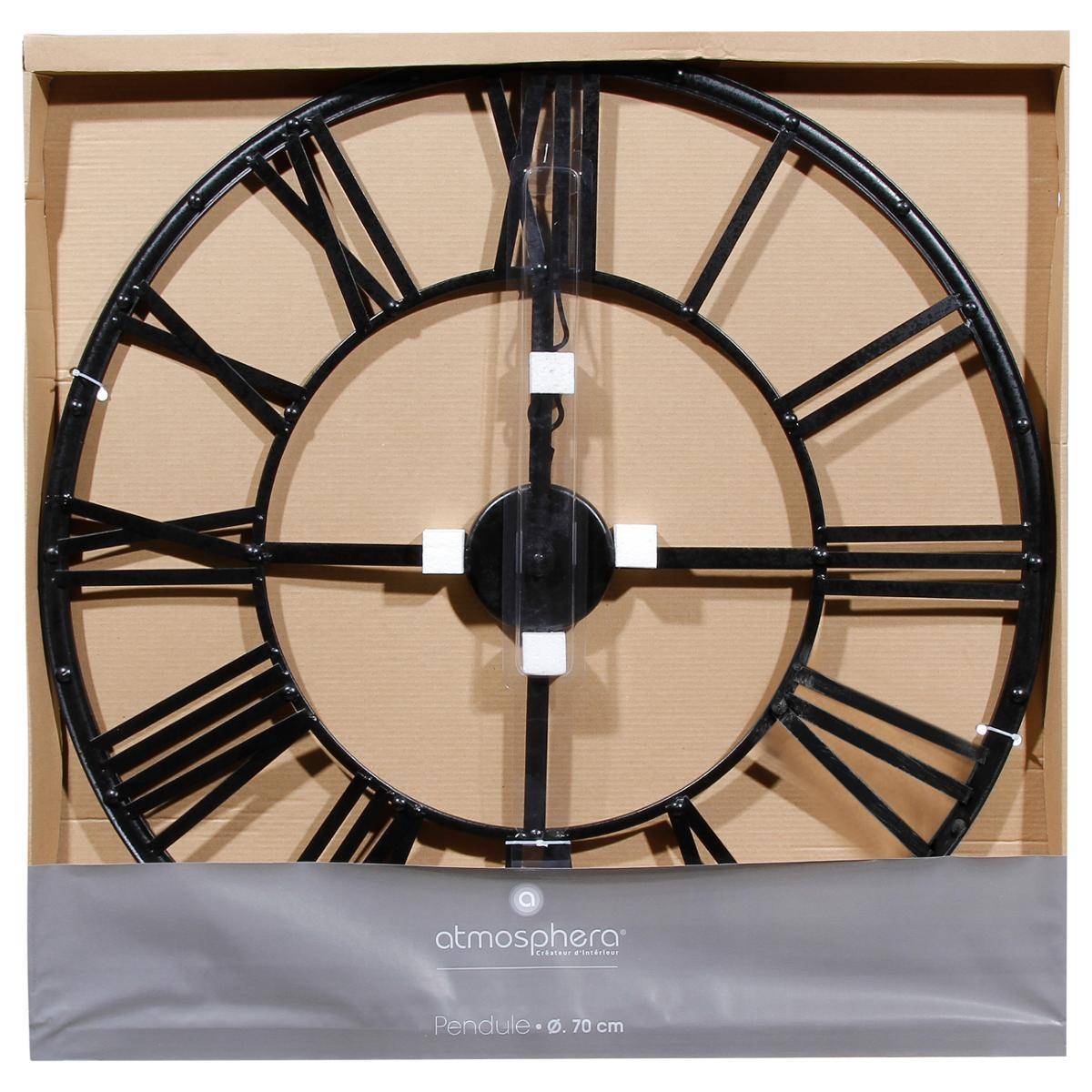 Atmosphera - Horloge vintage métal noir D70cm - Atmosphera Créateur d'intérieur - Imagen 2