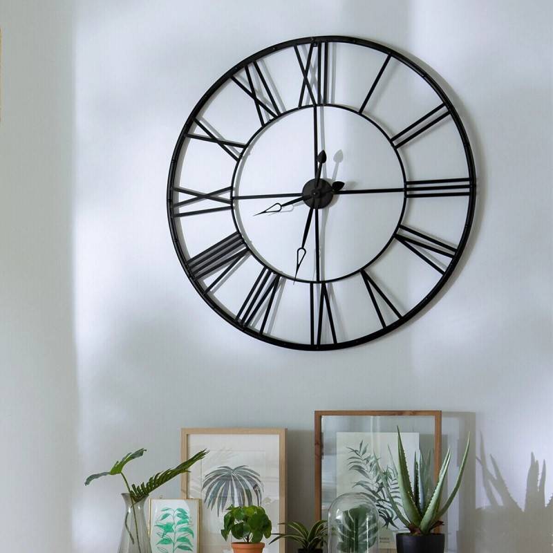 Horloge chiffres romains vintage 70 cm noir Atmosphera - Imagen 2