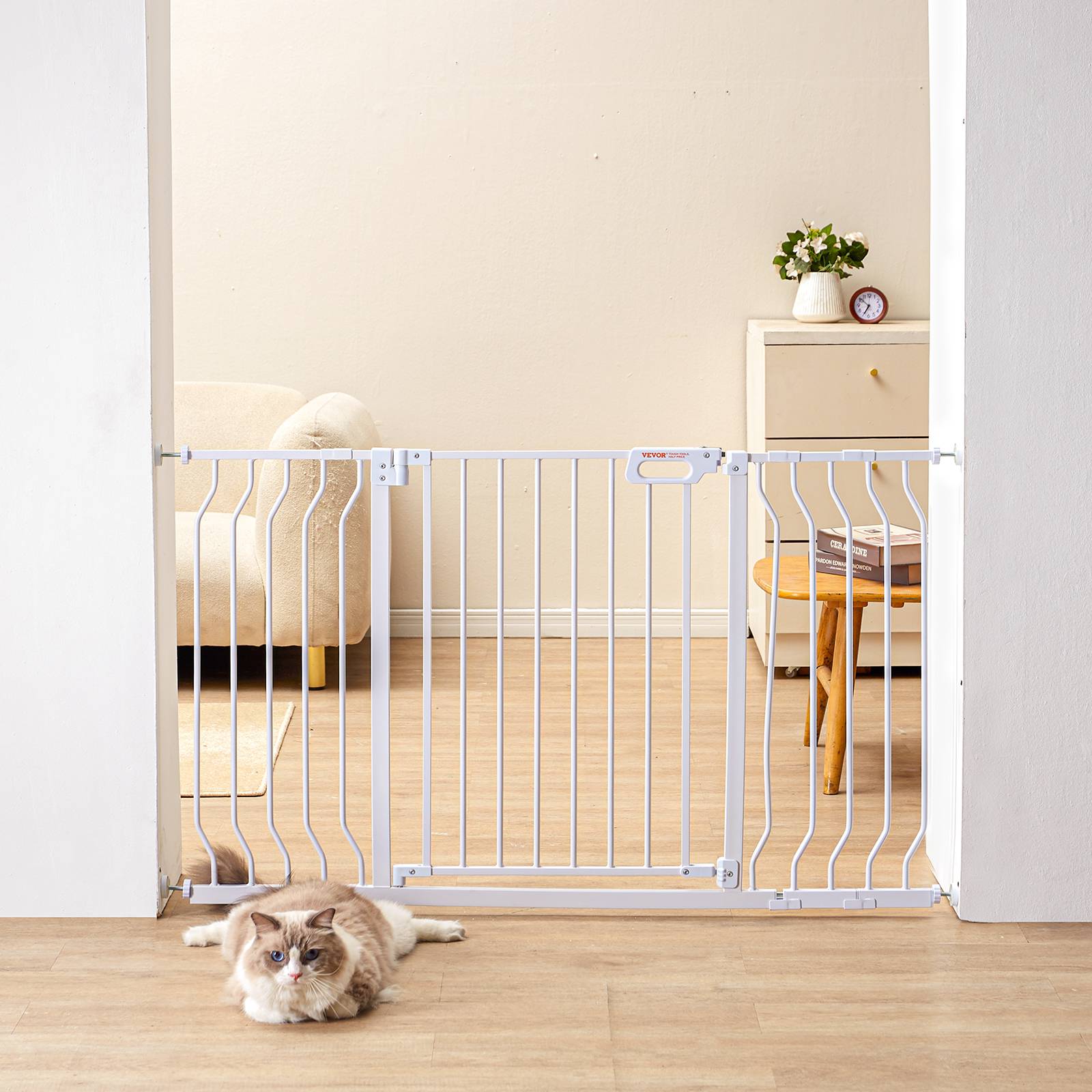 Vevor - Barrière de sécurité VEVOR extensible 75-135 cm, hauteur 76 cm, grande ouverture 533 mm, installation sans perçage ou vissée, double verrouillage. - Image 8