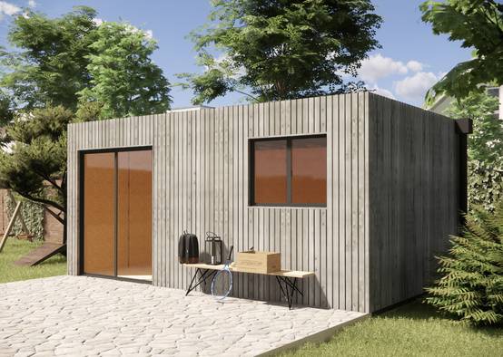 Sans Marque - Bureau de jardin ossature bois en bois 5,5 x 3,5 x 2,7 m avec plancher isolé - Image 6