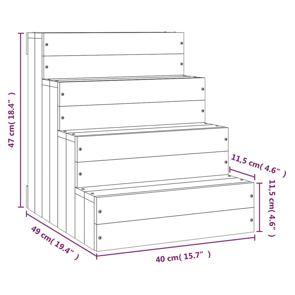 Vidaxl - Escalier animaux de compagnie Marron miel 40x49x47 cm Bois pin vidaXL 822469 - Imagen 3