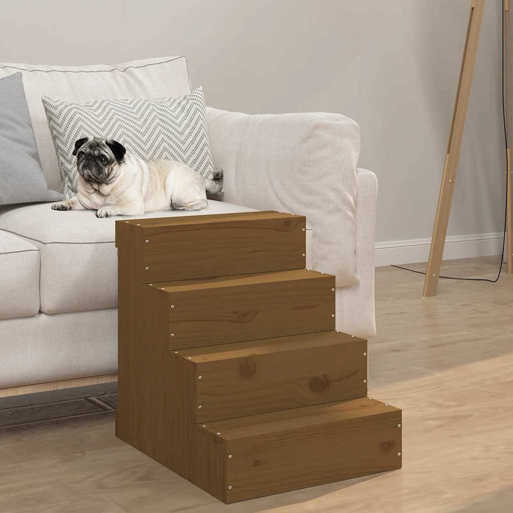 Vidaxl - Escalier animaux de compagnie Marron miel 40x49x47 cm Bois pin vidaXL 822469 - Imagen 1