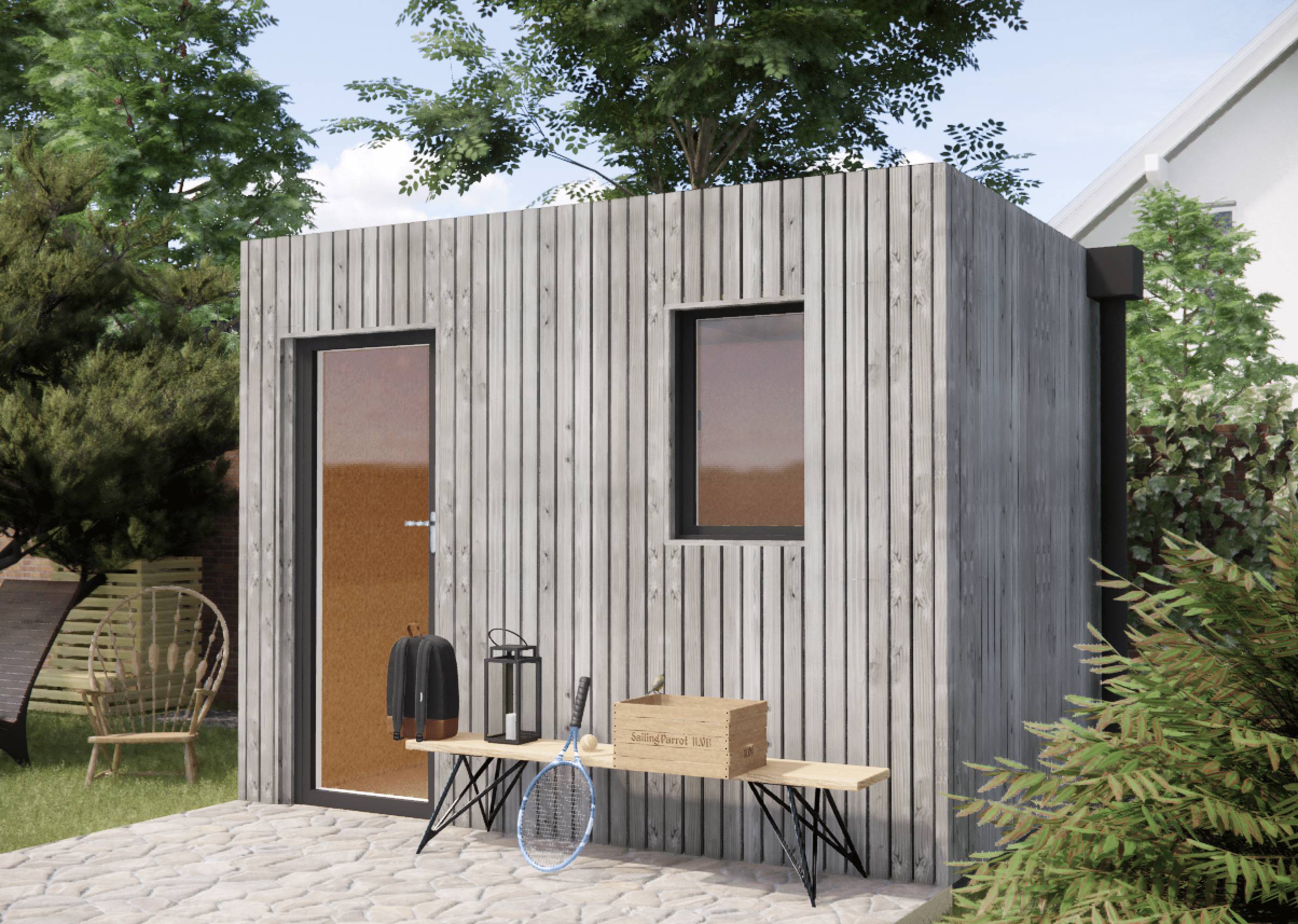 Sans Marque - Studio jardin location saisonnière en bois 3,3 x 2,4 x 2,7 m avec plancher isolé - Image 6