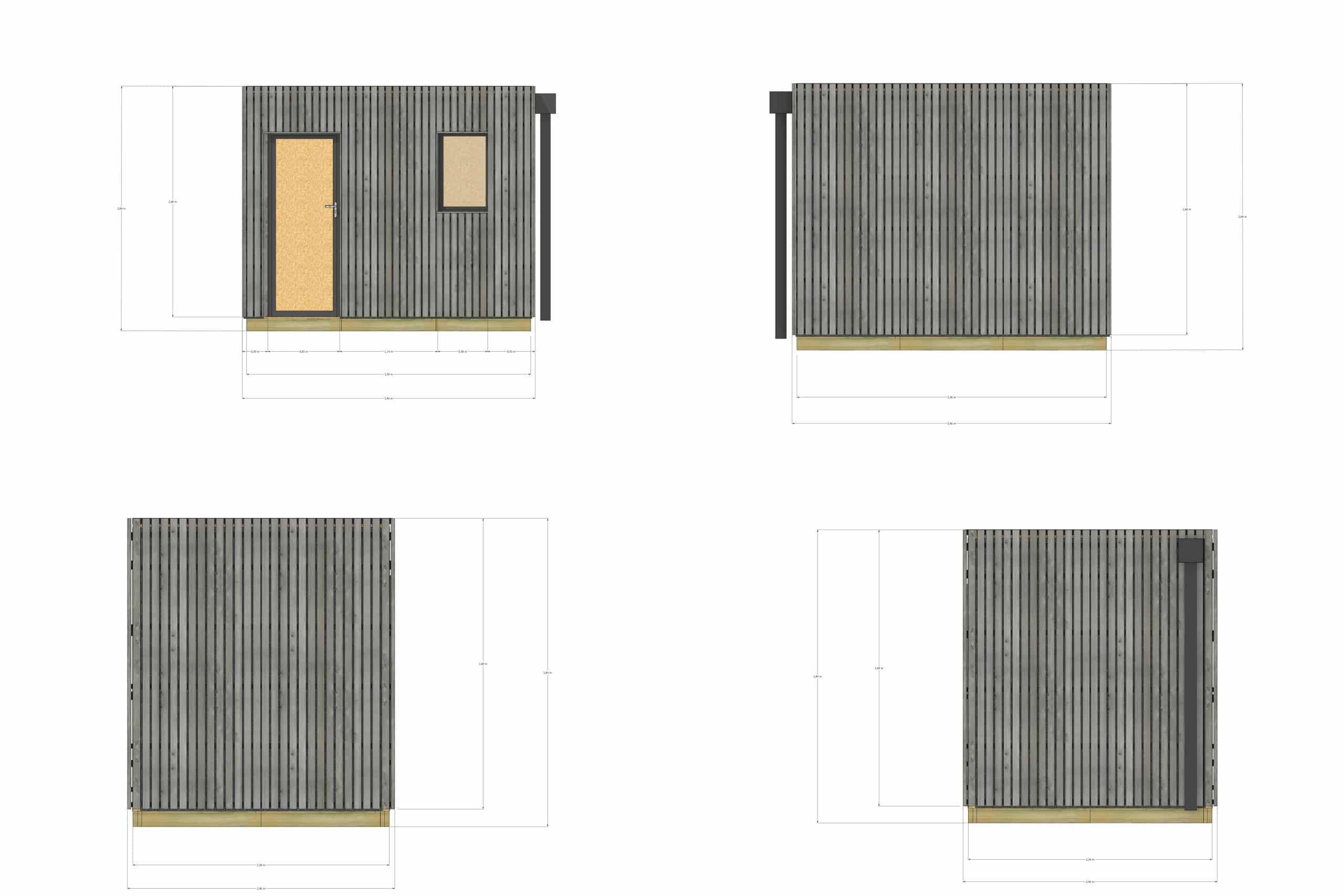 Sans Marque - Studio jardin location saisonnière en bois 3,3 x 2,4 x 2,7 m avec plancher isolé - Imagen 4