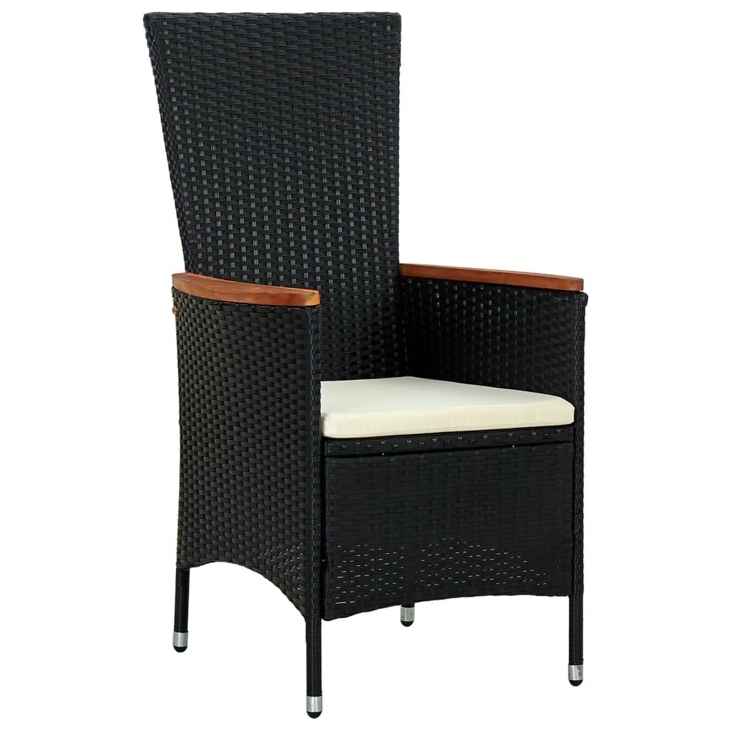 Vidaxl - Ensemble à manger d'extérieur 7pcs Résine tressée acacia Noir vidaXL 47681 - Imagen 8