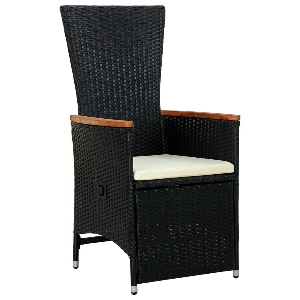 Vidaxl - Ensemble à manger d'extérieur 7pcs Résine tressée acacia Noir vidaXL 47681 - Imagen 9
