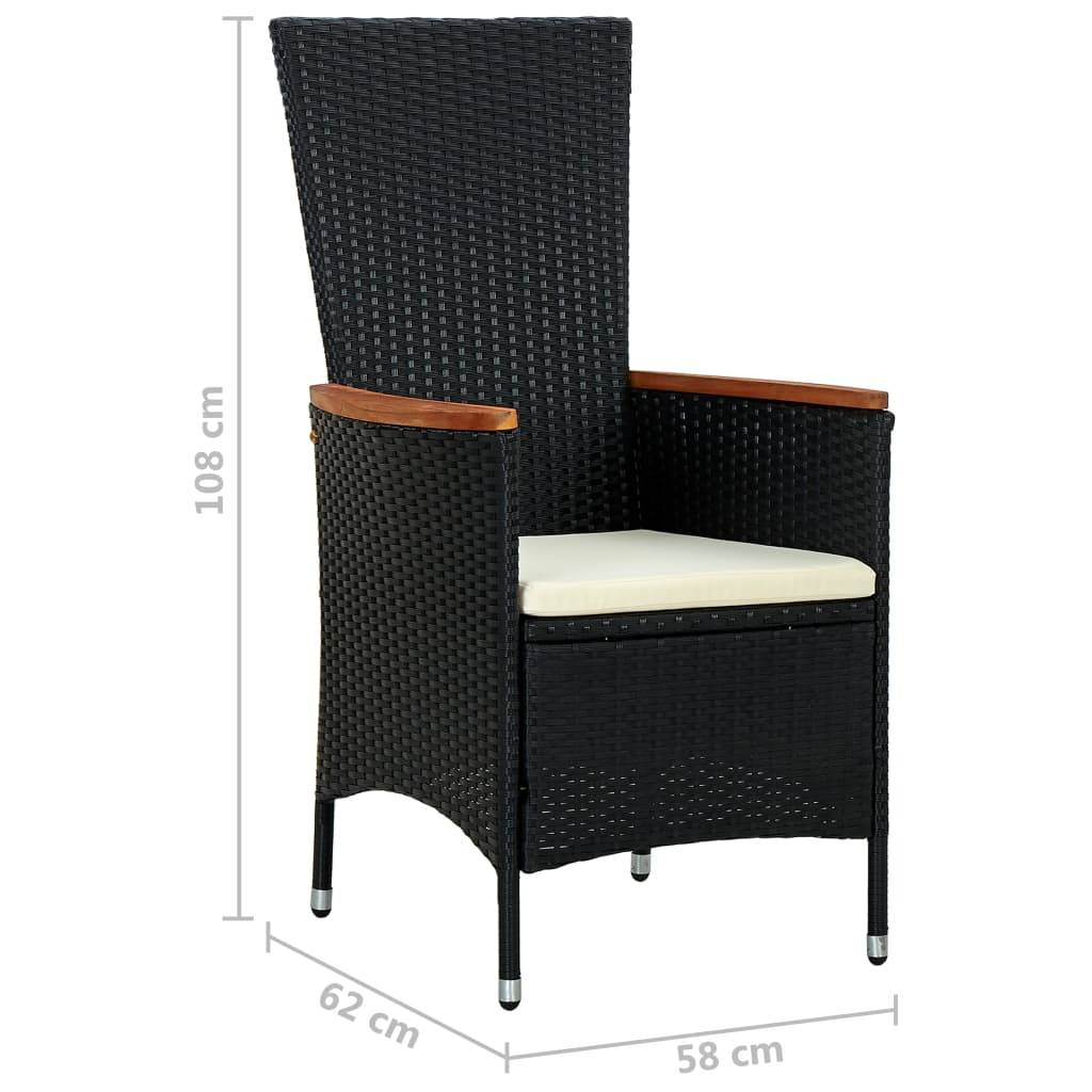Vidaxl - Ensemble à manger d'extérieur 7pcs Résine tressée acacia Noir vidaXL 47681 - Imagen 3