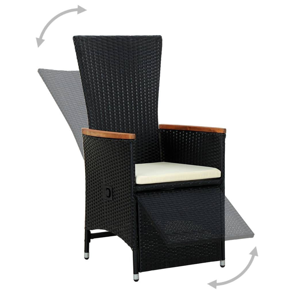 Vidaxl - Ensemble à manger d'extérieur 7pcs Résine tressée acacia Noir vidaXL 47681 - Imagen 6