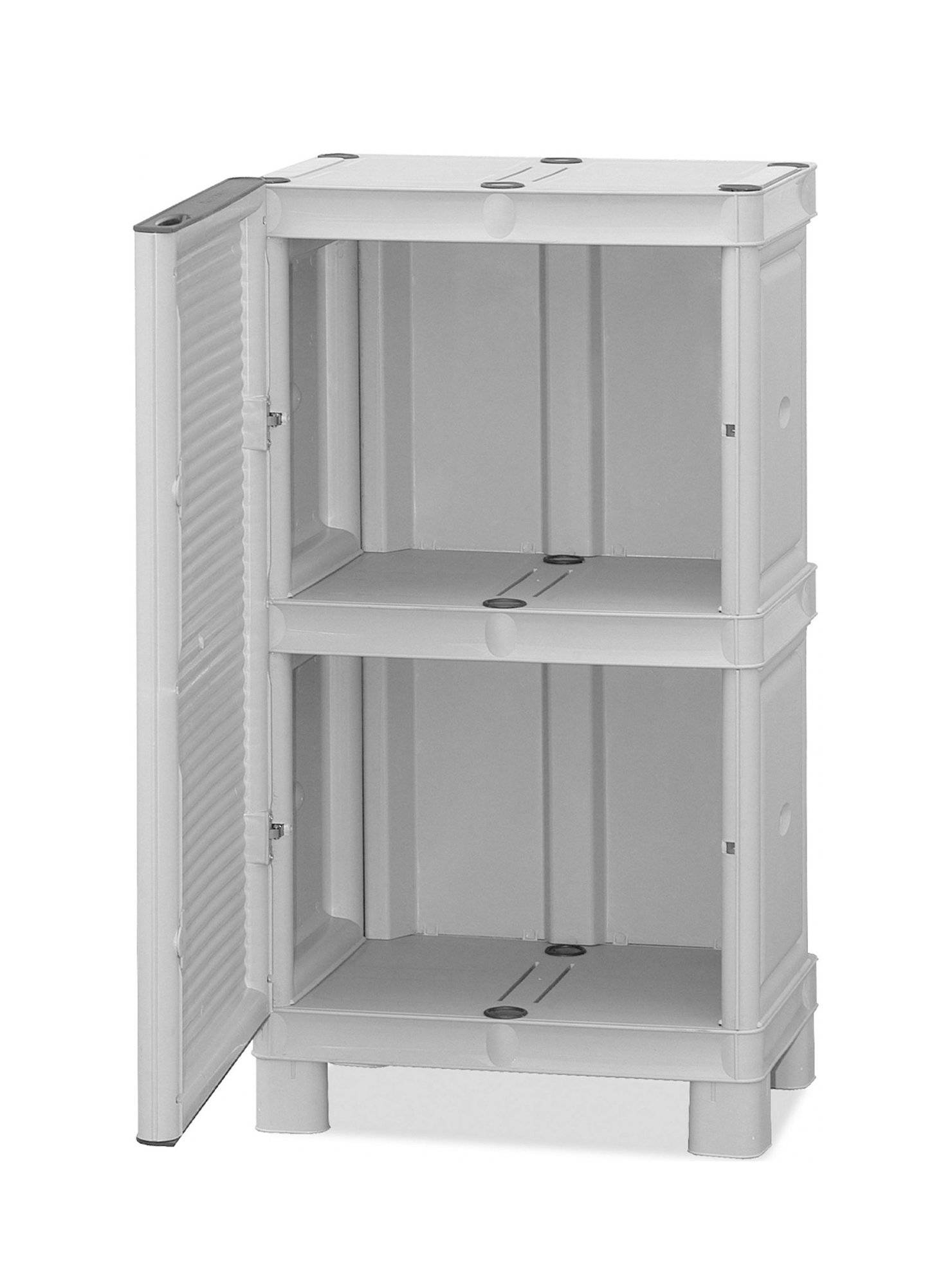 Dmora - Armoire d'extérieur Waremme, Mobilier d'extérieur, Armoire de balcon polyvalente, Armoire d'extérieur, Gris clair, 50x39h92 cm - Dmora - Imagen 6
