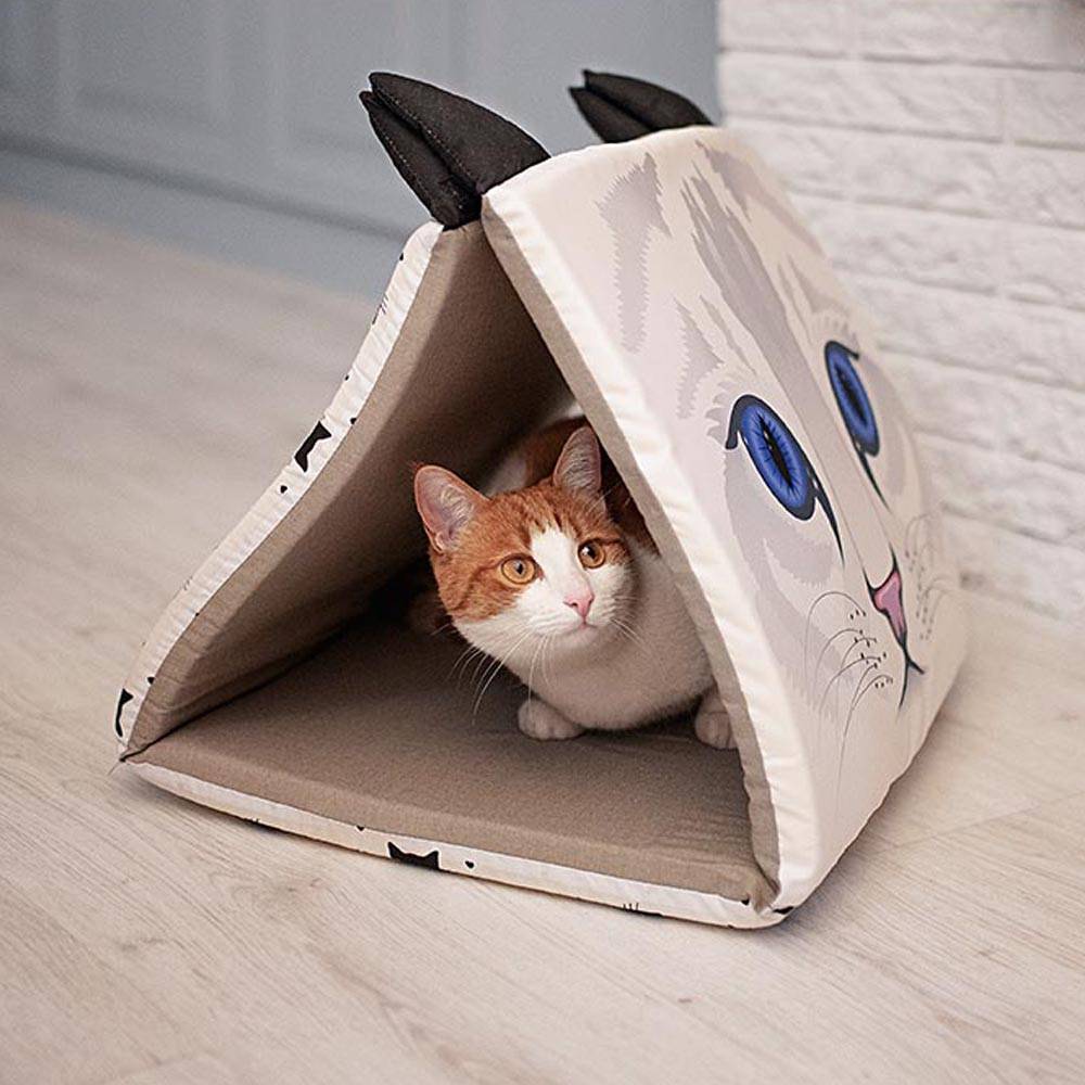 Ferplast - Maisonnette Couchage en Coton Rembourré pour Chats PYRAMID - Imagen 2
