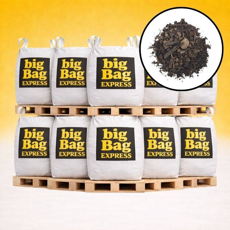 BIG BAG EXPRESS - PACK 10 X BIG BAG de 1m3 (+/- 12T) Terre Criblée Amendée Compostée à 25% - Livraison PREMIUM