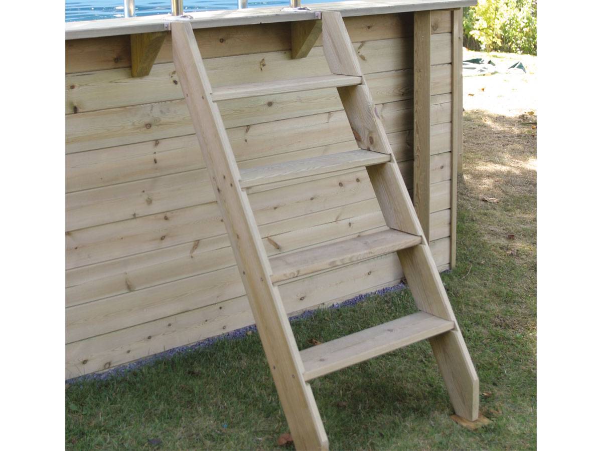 Ubbink - Echelle bois extérieure pour piscines bois - Ubbink - Image 2