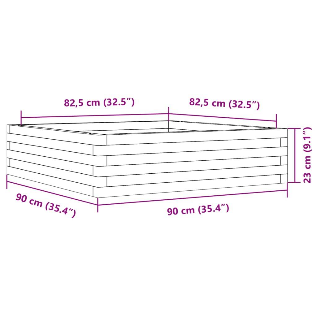 Maison Chic - Jardinière, Bac à fleurs, Pot de fleurs 90x90x23 cm bois de pin massif - Imagen 10