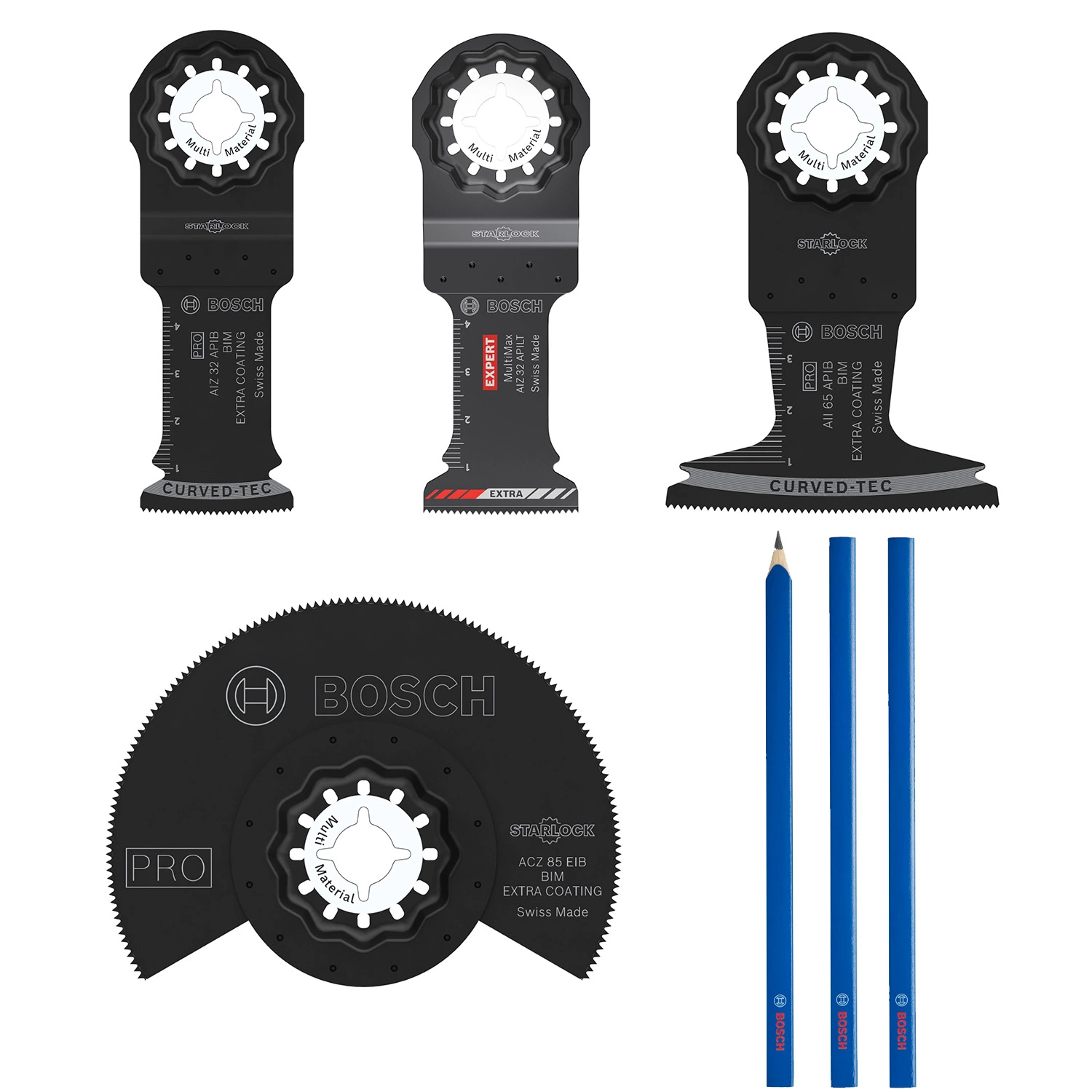 Jeu de lames de scie Starlock en mini L-Boxx avec crayons - BOSCH - 061599766V - Image 1