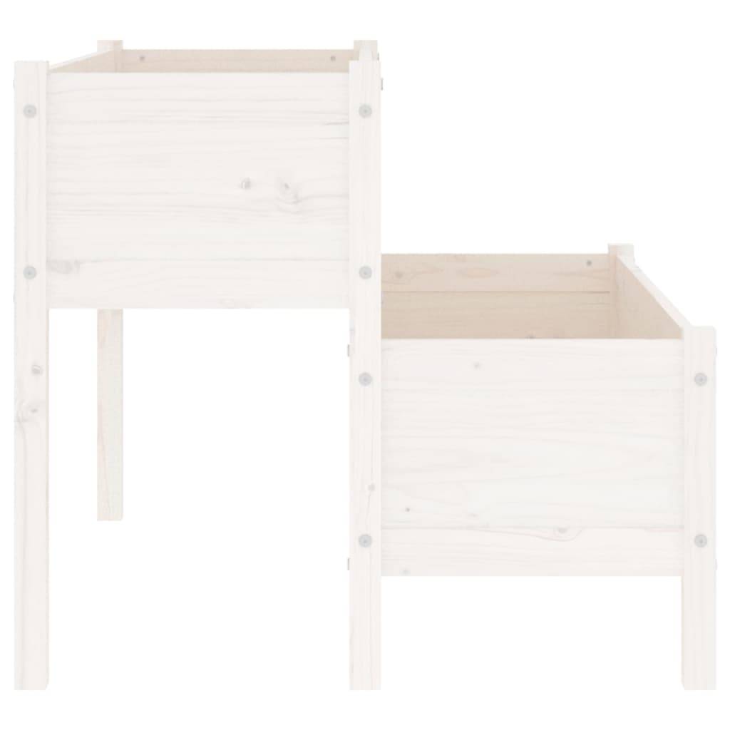 Maison Chic - Jardinière, Bac à fleurs, Pot de fleurs Blanc 110x84x75 cm Bois massif de pin - Imagen 6