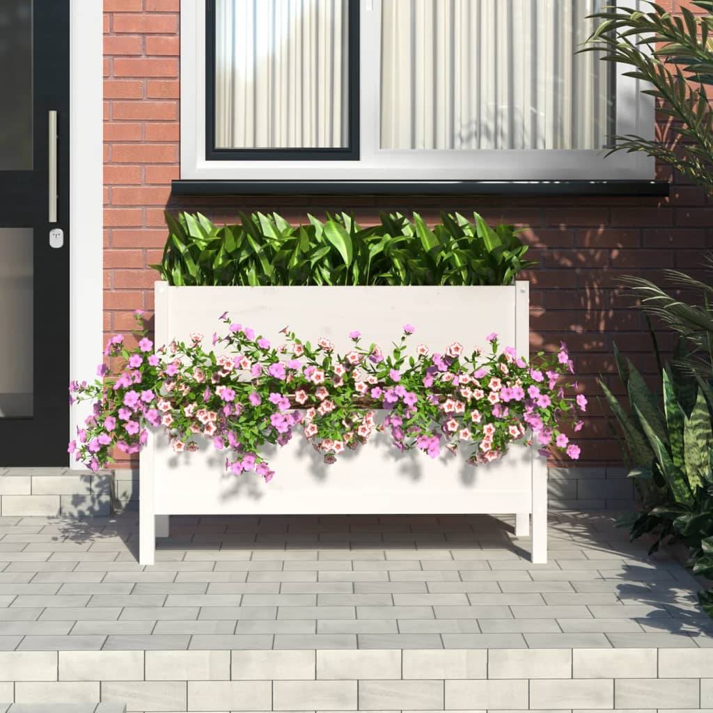 Maison Chic - Jardinière, Bac à fleurs, Pot de fleurs Blanc 110x84x75 cm Bois massif de pin - Imagen 3