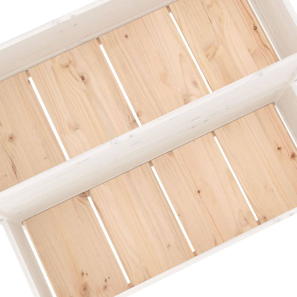 Maison Chic - Jardinière, Bac à fleurs, Pot de fleurs Blanc 110x84x75 cm Bois massif de pin - Imagen 7