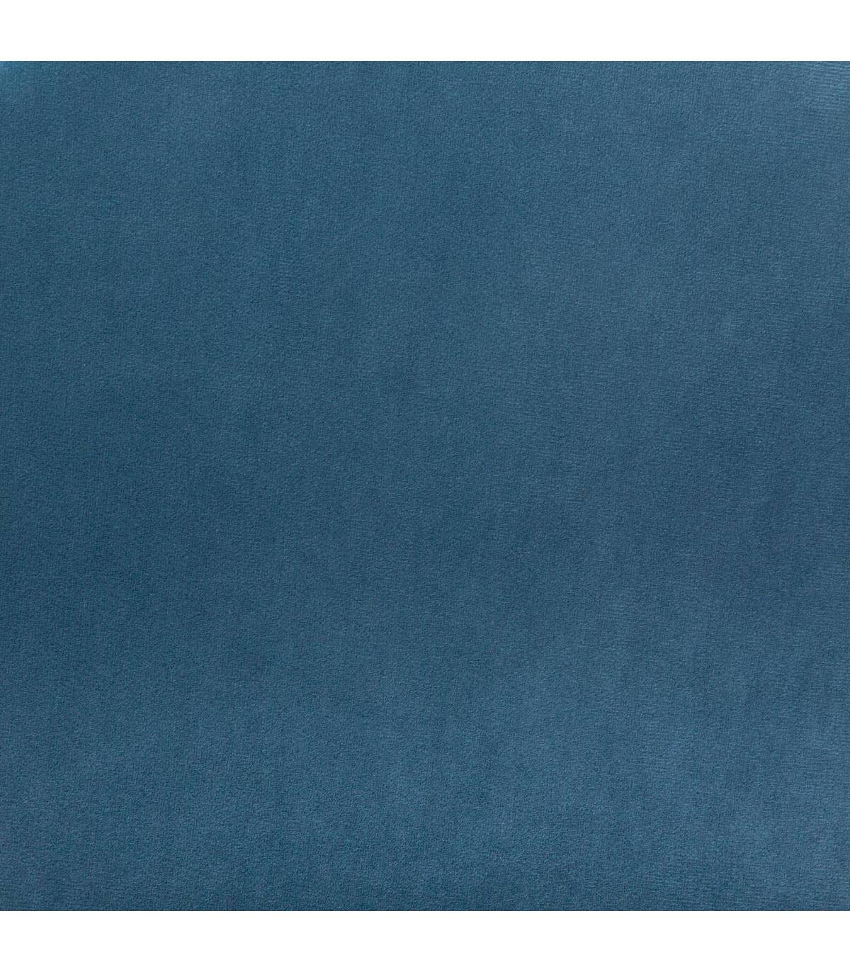 Atmosphera - Tabouret avec Coffre en Velours Bleu et pieds en Bois naturel H 43 cm - Imagen 3