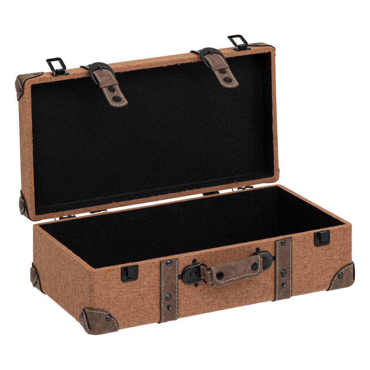 Set de 3 Malles de rangement Marron Caramel style Vintage L 60 L 55 et L 45 cm - Imagen 10