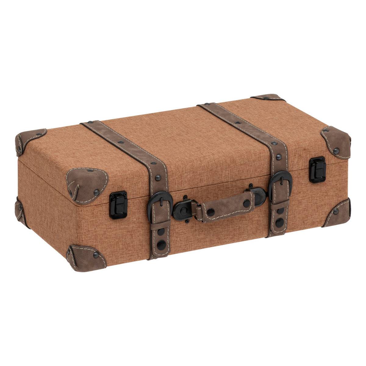 Set de 3 Malles de rangement Marron Caramel style Vintage L 60 L 55 et L 45 cm - Imagen 7