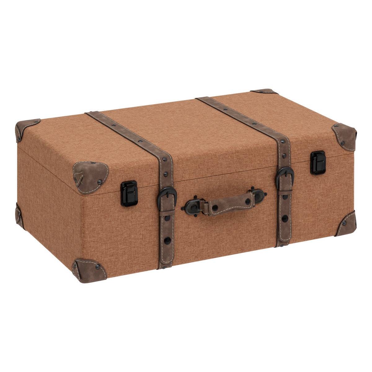 Set de 3 Malles de rangement Marron Caramel style Vintage L 60 L 55 et L 45 cm - Imagen 5