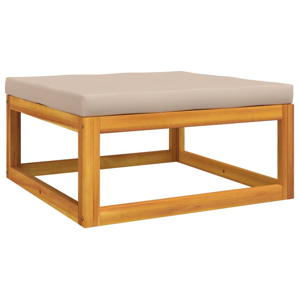 Helloshop26 - Salon de jardin meuble d'extérieur ensemble de mobilier 8 pièces avec coussins taupe bois massif - Imagen 3