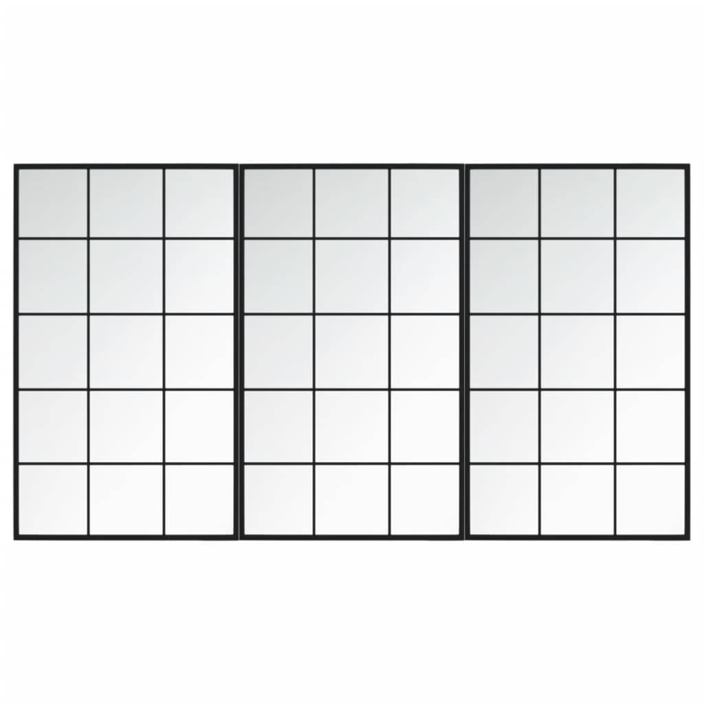 Maison Chic - 3pcs Miroirs muraux - Miroirs décoratifs noir 100x60 cm métal - Image 1