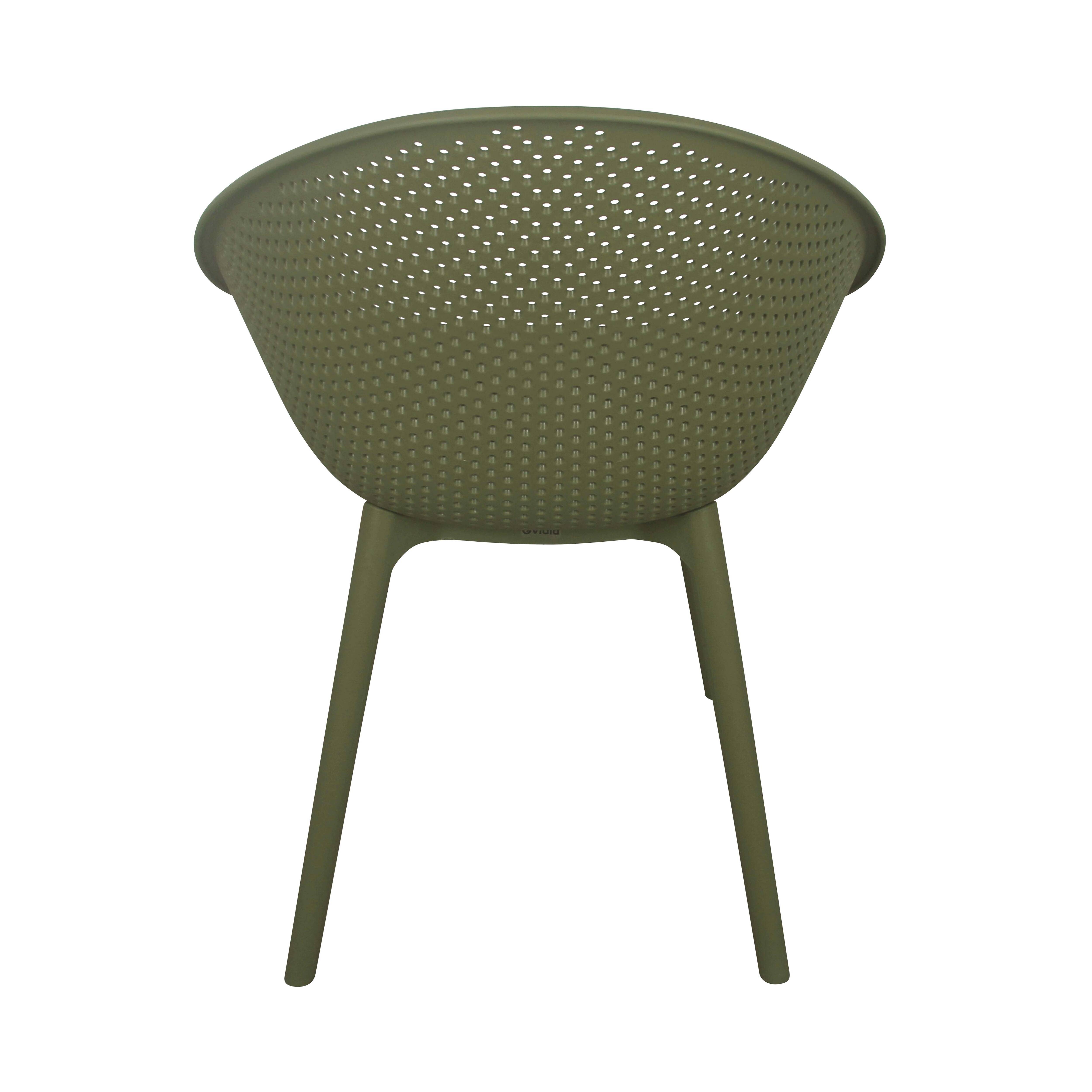 Oviala - Lot de 4 chaises de terrasse en plastique vert olive Buda - Oviala - Imagen 6