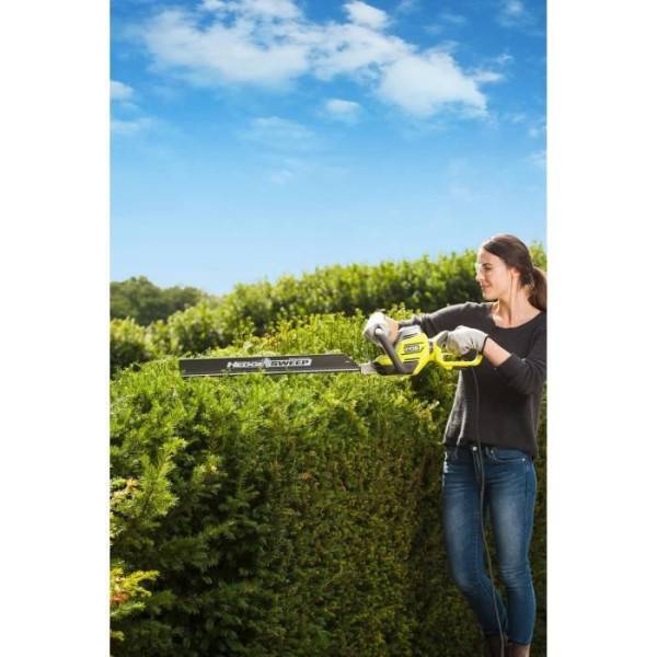 Taille-haies électrique filaire 800 W RYOBI RHT8165RL - lames 65 cm - écartement 34 mm - poignée arriere rotative - HedgeSwee - Image 2