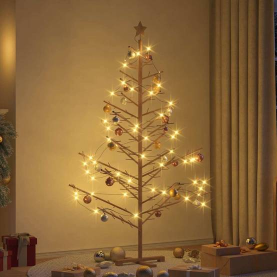 ComfortXL - Sapin de Noël en bois de pin Décoration de fête pour salon et terrasse Marron 180 cm – ComfortXL Outdoor Living - Image 1