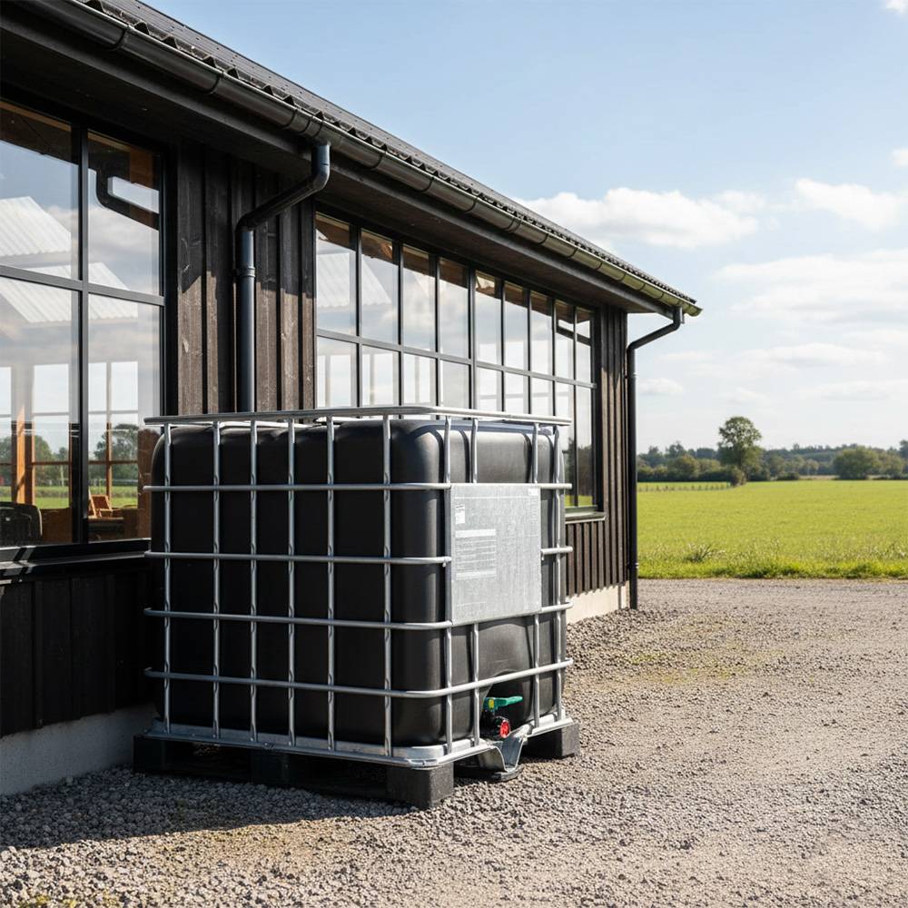 Cuve de stockage 1000l ibc poche rénovée grillage opaque noire-bouchon diamètre 22 cm - Image 2
