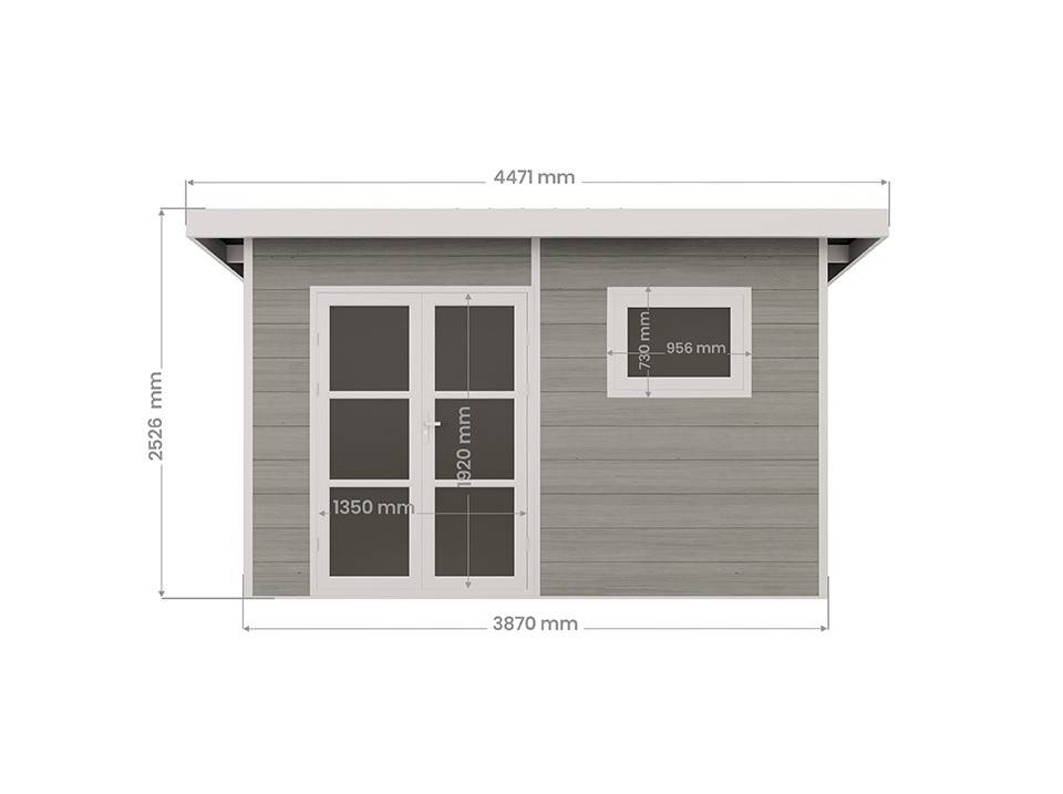 Abri de Jardin Composite ALMA - 15m2 Gris clair - Cabane de Jardin - Image 3