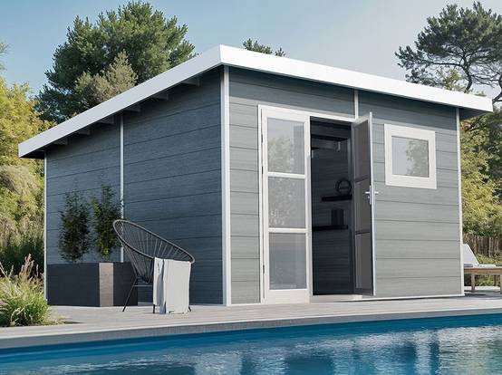 Abri de Jardin Composite ALMA - 15m2 Gris clair - Cabane de Jardin - Image 1