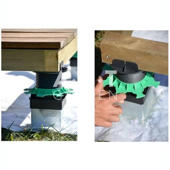 Plot terrasse réglable pour pieu métallique 43/138 mm elevo - JOUPLAST - Carton de 30 pièces - Image 4