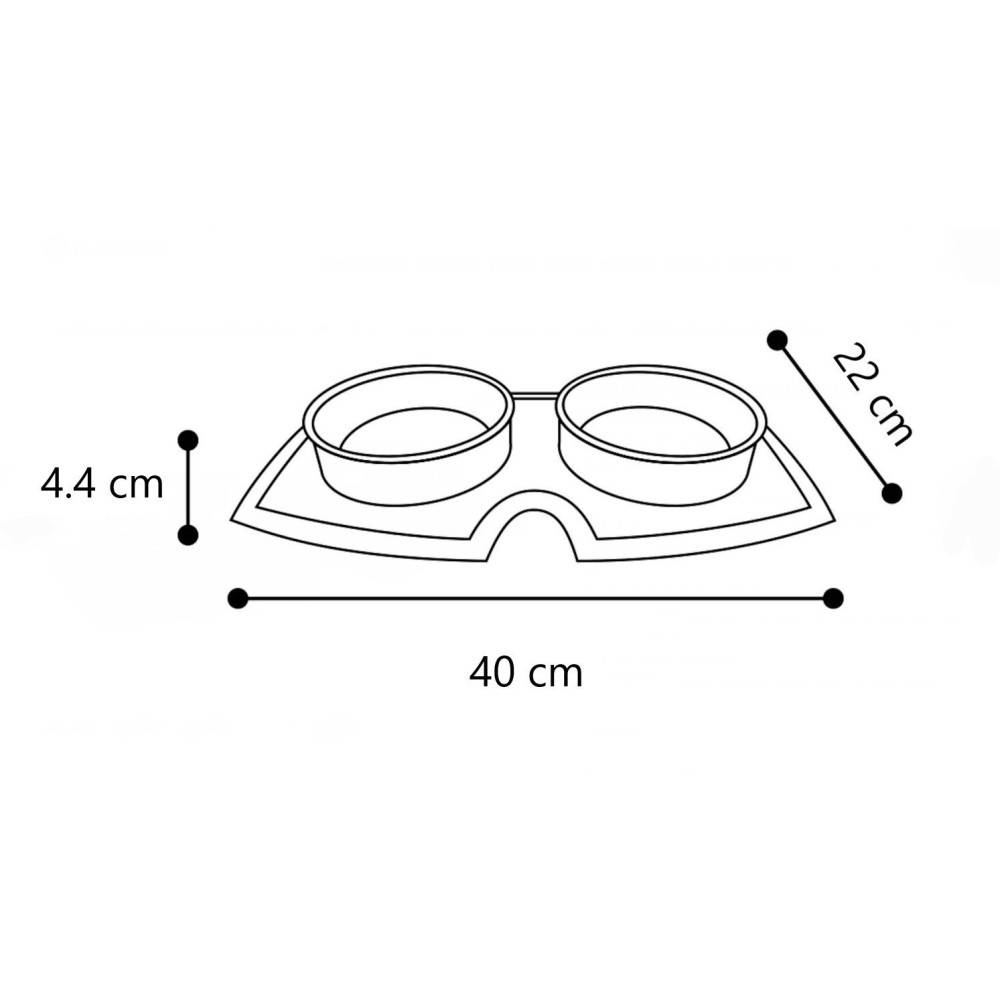 Gamelle et abreuvoir 410ml avec tapis en silicone anti-dérapant - Imagen 3