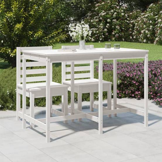 Table de jardin bois massif pin blanc 159,5 x 82,5 x 110 cm - PANGIVO - Image 1