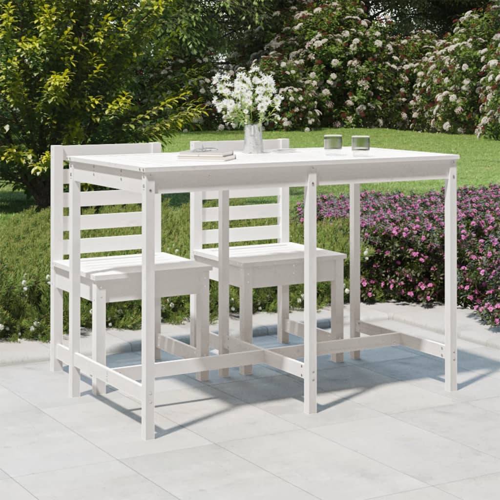 Table de jardin bois massif pin blanc 159,5 x 82,5 x 110 cm - PANGIVO - Image 1